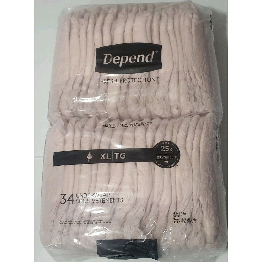 Depend Fresh Protection Women Max Absorbency Disposable Underwear, XL 34 Ct